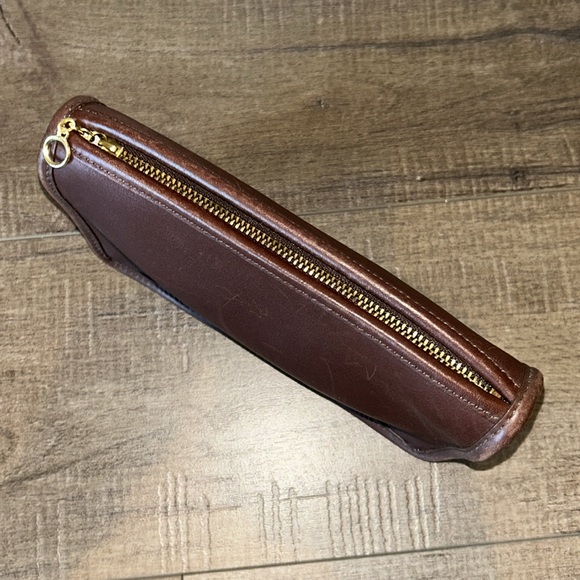 COACH VINTAGE LEATHER MAKE-UP BAG BROWN - Picture 4 of 6